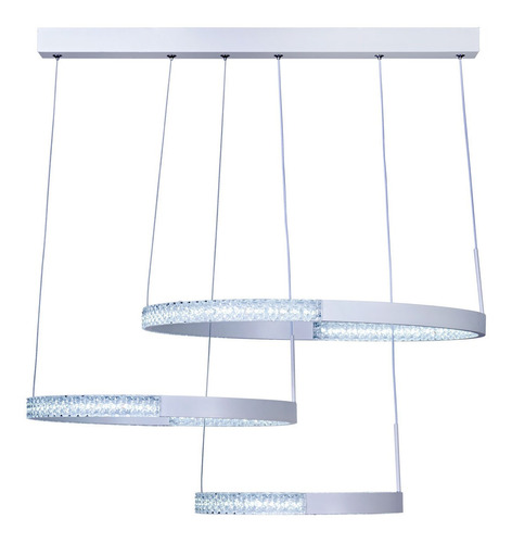 Luminária Lustre Flat 65cm Led 72w Quadrado Arcos Bivolt 