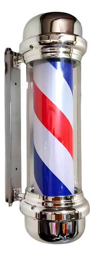 Poste De Barberia Y Peluqueria Con Luz Giratoria Plomo