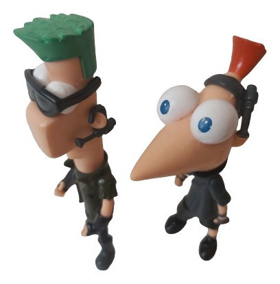 Phineas Y Fer Figuras A Travez De La Segunda Dimensión 10cm (Usado)