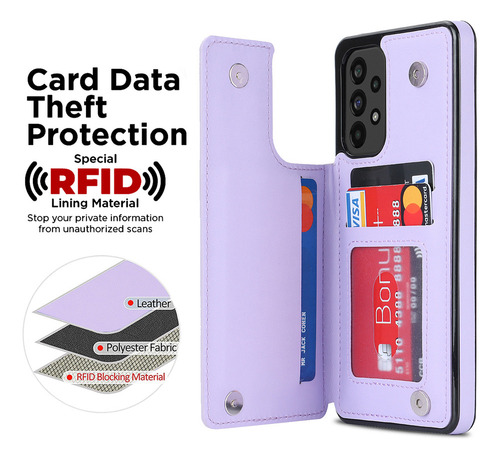 B Funda De Piel Magnética Con Tapa Tipo Cartera Para