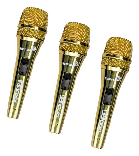 Set Microfono Alambrico, 16khz, Pro-505s Super Bright Dorado