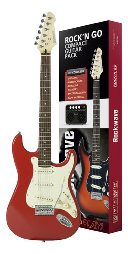 Kit Guitarra Rockwave Strinberg Strato Rgk50 Rd Vermelho