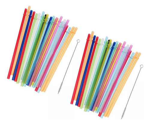 X 50 Piezas Pajas De Frasco Reutilizable Duro Bebidas + 2