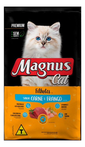 Ração Magnus Premium Gatos Filhotes Carne E Frango 20kg
