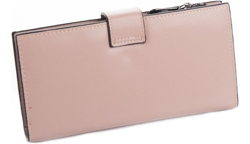 Billetera Mujer Peach Quaglia Color Rosa Diseño de la tela Liso