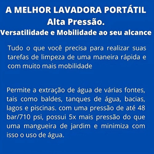 Lavadora Portátil Lava Jato 2 Baterias 48v Preto Com Maleta
