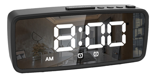 Reloj Despertador Led Digital  Espejo Reloj Multifuncional