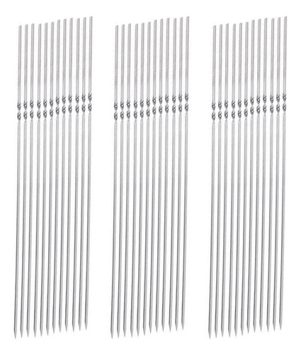Brochetas Para Barbacoa De Acero Inoxidable De 40 Cm, 50 Uni