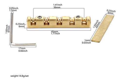 Tuerca De Puente De Latón Para Guitarra, Resistente, Fácil