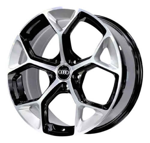 4 Rodas Aro 19 Audi Rs5 A3 A4 Preto Com Prata Diamantado