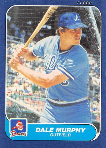 1986 Fleer Baseball 522 Dale Murphy Atlanta Braves Tarjeta C