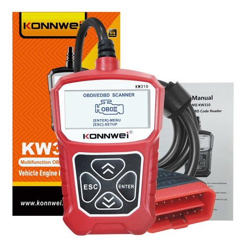 Imagen 1 de 10 de Scanner Automotriz Multimarca Konnwei Obd2 Profesional Lcd