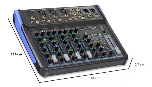 Mezcladora Bluetooth 8 Canales Steelpro Mix-80fx