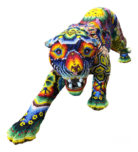 Jaguar Huichol Con Chaquira Checa