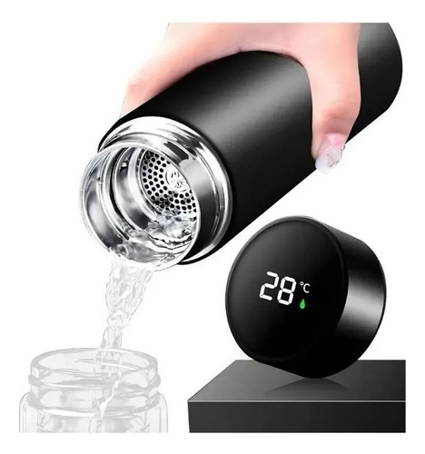 Garrafa Térmica Inox 500ml Com Display De Temperatura Led