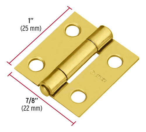 Bisagra Rectangular 1'' Acero A/latonado Hermex 43192