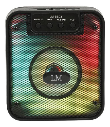 Bocina Portatil 4 Pulgadas Con Led Rgb Lm-bs03