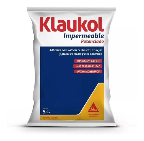 Adhesiva Klaukol Impermeable Potenciado X 5 Kgs - Ceramisur