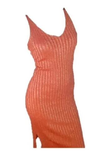 Vestido De Lanilla Con Brillo Color Naranja Audioimport