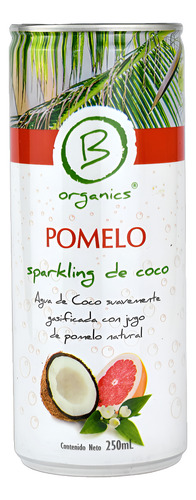 6 Pack Agua De Coco Con Gas 250ml Lima, Pomelo Y Arándanos