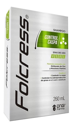 Shampoo Folcress Control Caspa Limpieza Profunda 260ml Grisi