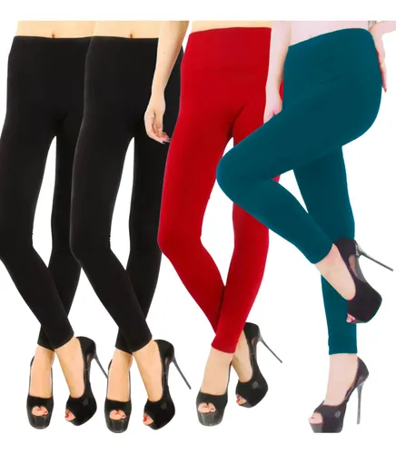 Mallones Mujer Térmico Leggings Elegantes Mallas Stretch En Colores