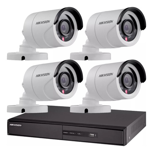 Kit Seguridad Hikvision Dvr 8 + 4 Camaras 2mp 1080p Full Hd