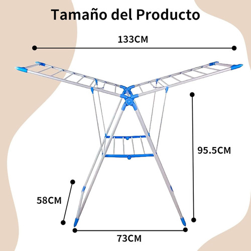 Tender Ropa Plegable Alas Exterior Interior Resistente Verano Invierno Intemperie Premium Balcon Blg 2021 Blanco Blanco