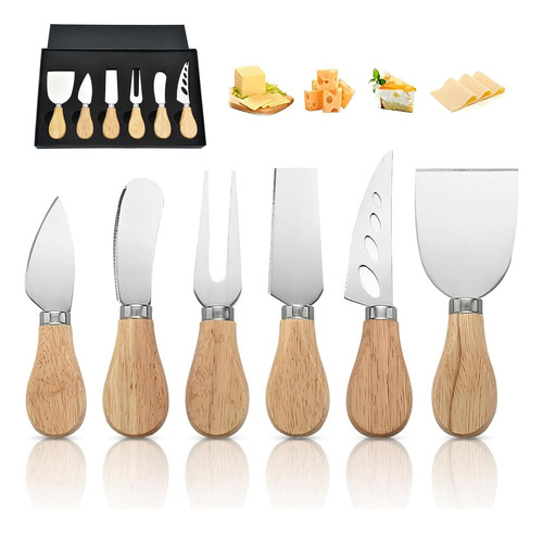Cuchillos Para Queso Acero Inoxidable 6 Piezas Completo