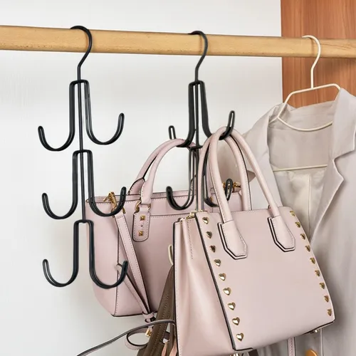 Perchero De Hierro Con Múltiples Capas Para Colgar Bolsos, C