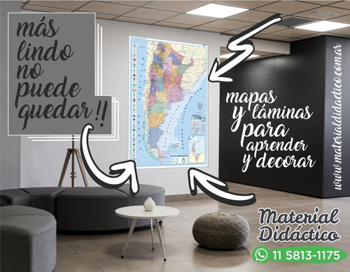 Mapa Mural Prov La Rioja - Político/físico (doble Faz)