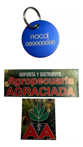 Chapitas Placas Identificadoras De Mascotas Redonda Grabadas