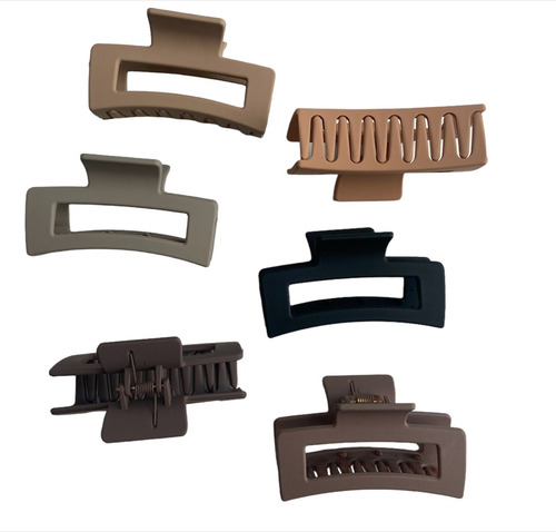 6 Pcs Clips De Garra Para El Cabello Rectangular