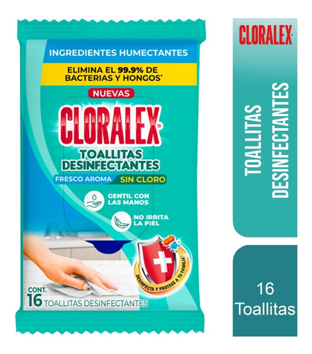 Toallita desinfectante Aroma Fresco Cloralex 16 u