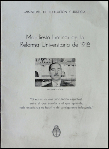 Imagen 1 de 3 de Manifiesto Liminar De La Reforma Universitaria De 1918 22373
