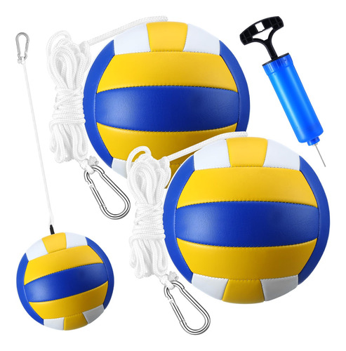 Juego De 2 Bolas De Amarre Y Cuerda Para Tetherball Yellow, Blue, White