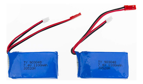2 Unids 7.4 V 1100 Mah Li Po Bateria Jst Plug Para Wltoys A9
