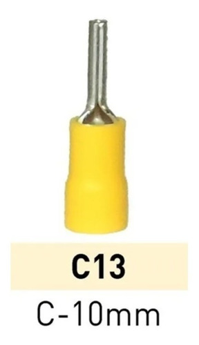 Terminal Preaislado Pin 10 Mm C13 Lct Amarillo Pack X 50u