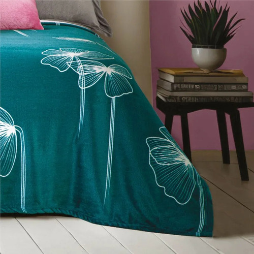 Cobertor Ligero Ultrasuave Suspiro Ind/mat Concord Color Esmeralda