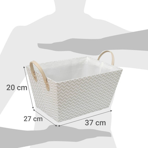 Imagen 9 de 10 de Caja Organizadora De Tela Zigzag 37x20x27 Cm Afj
