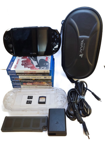 Sony Psvita Slim 1gb Color Negro Con Accesorios Y Juegos
