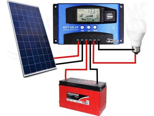 Controlador Solar 60a Mppt Pantalla Lcd Usb Dual