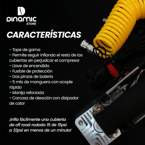 Imagen 5 de 6 de Compresor De Aire Cubierta Auto Coche Camioneta Doble Piston Metal Easy Conectado A Bateria