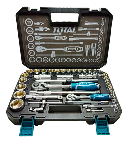 Set 44 Pzs  Dados Y Ratchet 1/4 Y 1/2 Pulgada Total Tools