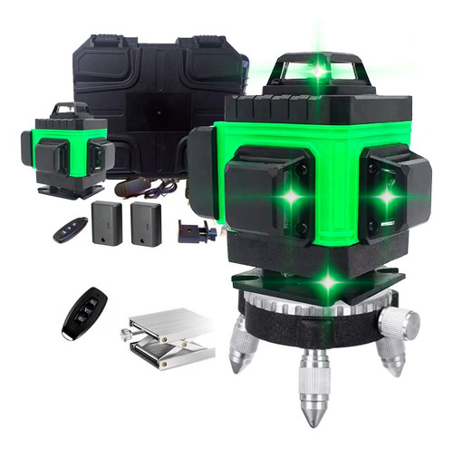 Nivel Láser Verde 16 Líneas 4d Batería Recargable Multiusos