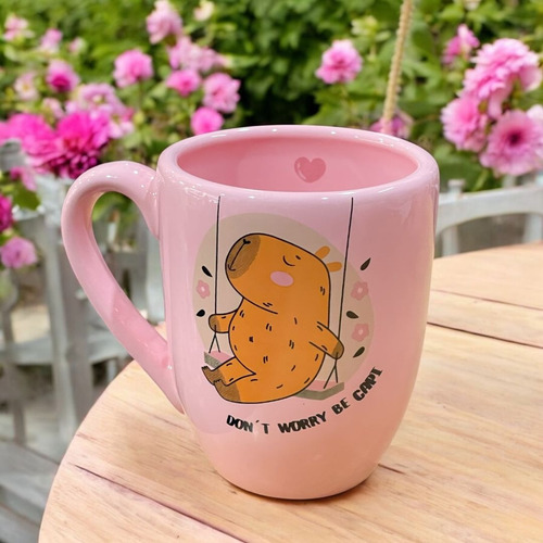Taza Capy Cute | Capybara | Carpincho Rosa Modelo 2