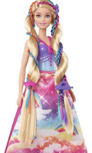 Muñeca Princesa Barbie con trenzas mágicas Dreamtopia Mattel