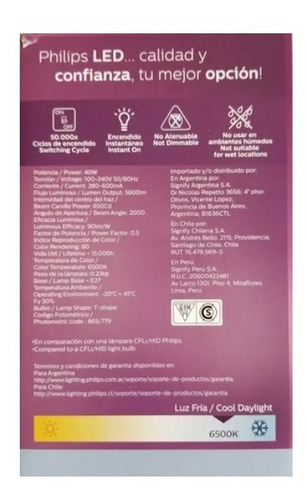 Imagen 4 de 10 de Lampara Led High Power T-force 40w Philips E27 Super Potente