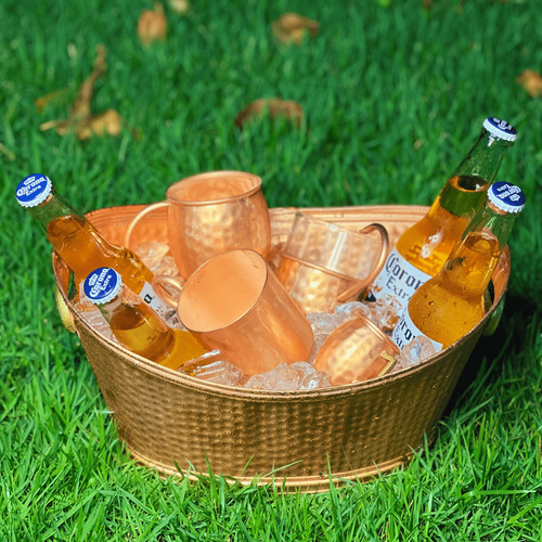Champanheira Em Cobre Oval M (10 Litros)