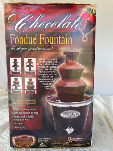 Fuente De Chocolate Marca Nostalgia De 12oz (Usado)